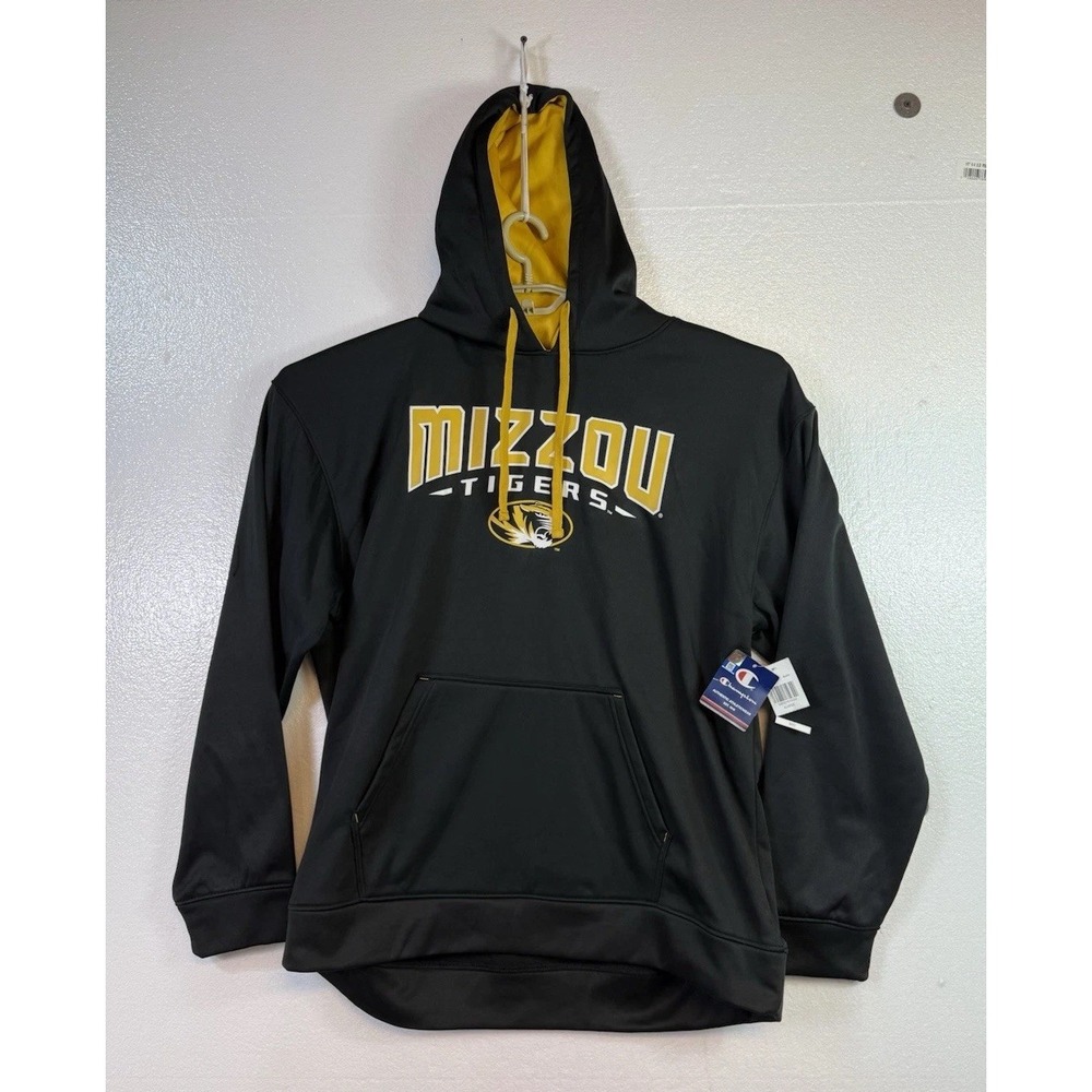 New Missouri Tigers Hoodie Mens XL Black Pullover Pockets Champion Logo Mizzou